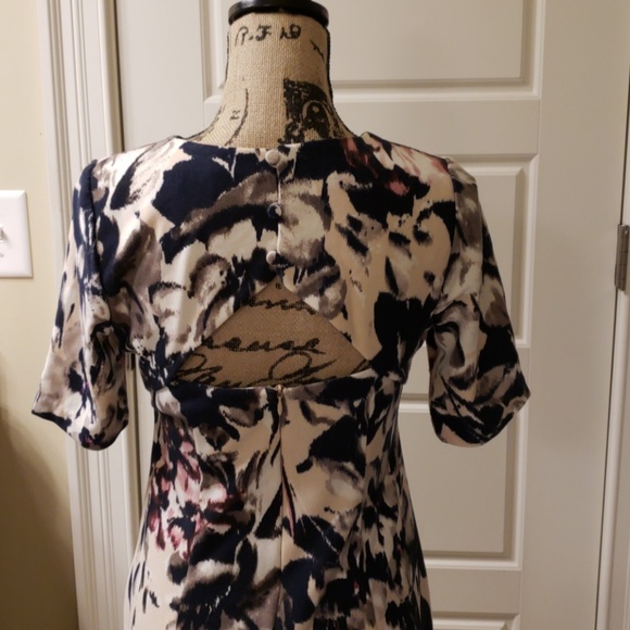 Floral maternity dress. Pink and blue with grey - Picture 4 of 5
